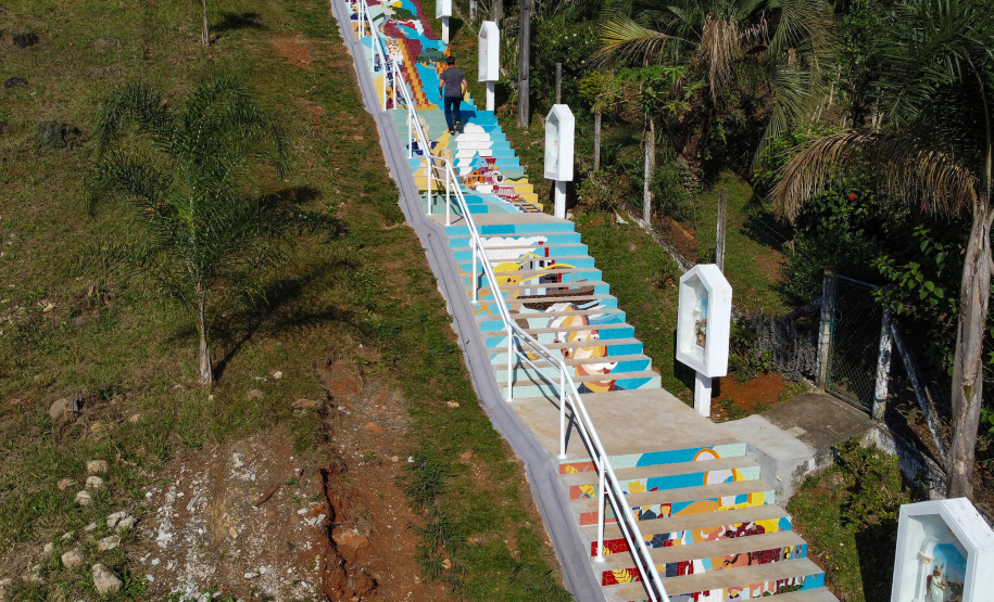 Escadaria Morro do Cristo Uniao da Vitória Foto Gilson Abreu