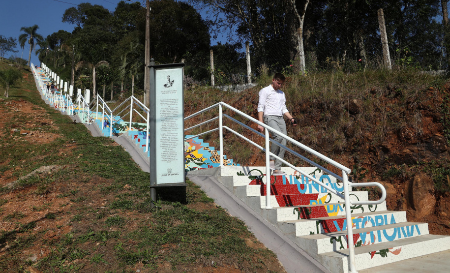 Escadaria Morro do Cristo Uniao da Vitória Foto Gilson Abreu