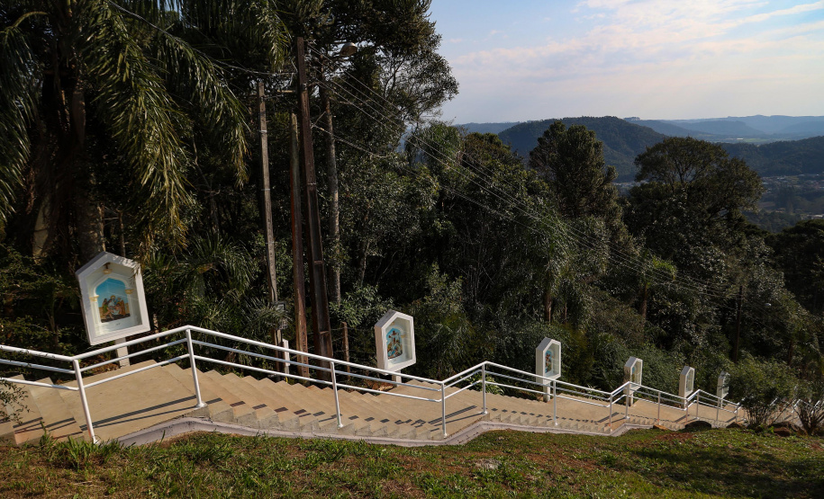 Escadaria Morro do Cristo Uniao da Vitória Foto Gilson Abreu