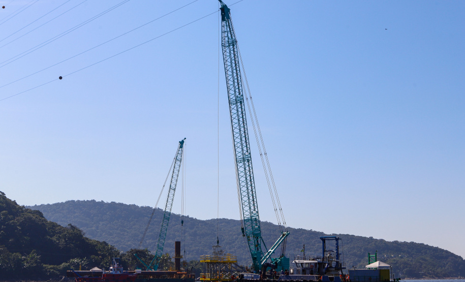Com início do trecho estaiado, Ponte de Guaratuba chega a 11% de conclusão