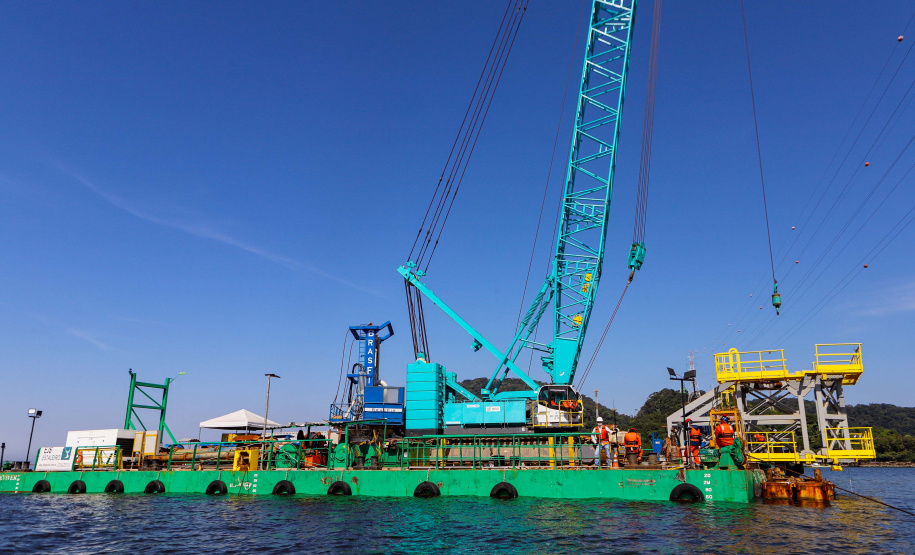 Com início do trecho estaiado, Ponte de Guaratuba chega a 11% de conclusão