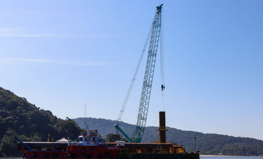 Com início do trecho estaiado, Ponte de Guaratuba chega a 11% de conclusão