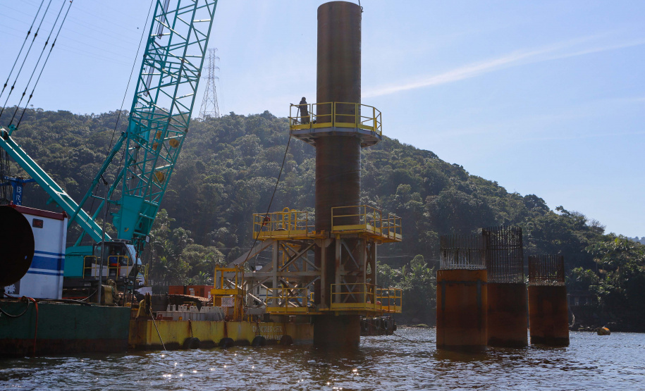 Com início do trecho estaiado, Ponte de Guaratuba chega a 11% de conclusão