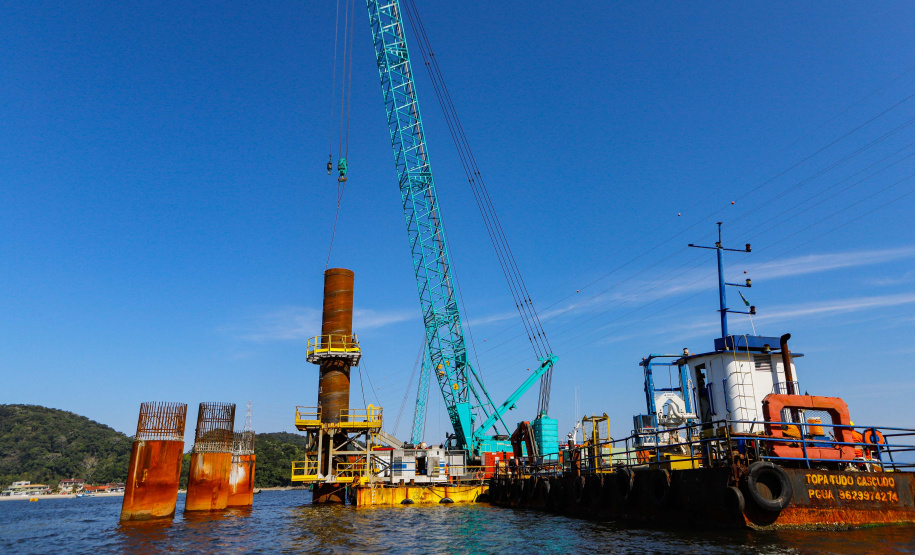 Com início do trecho estaiado, Ponte de Guaratuba chega a 11% de conclusão