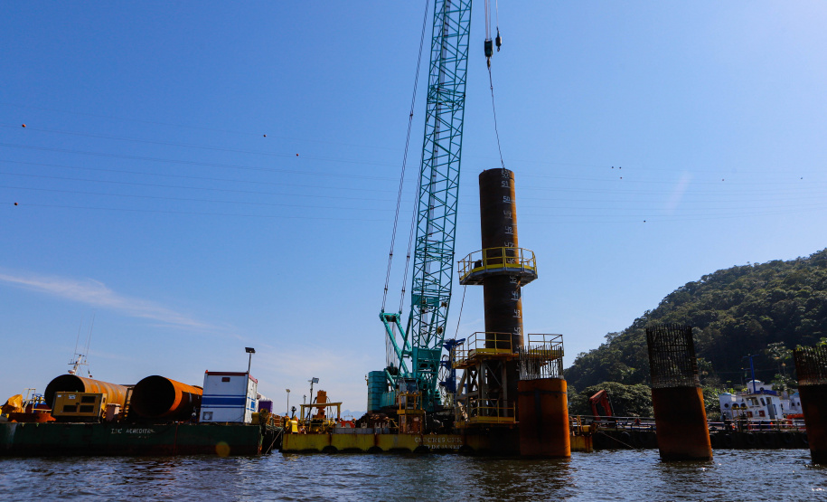 Com início do trecho estaiado, Ponte de Guaratuba chega a 11% de conclusão