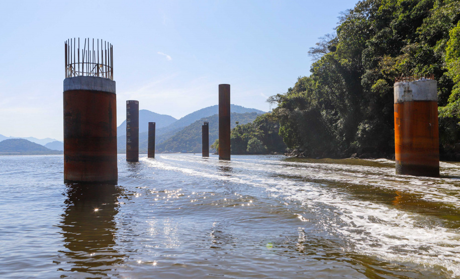 Com início do trecho estaiado, Ponte de Guaratuba chega a 11% de conclusão