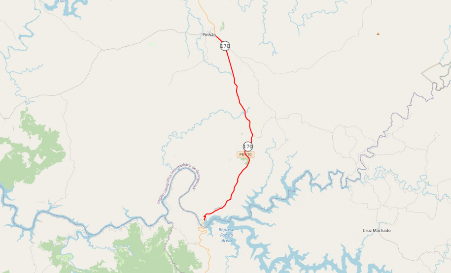 DER PR-170 Pinhão conservação de faixa de domínio