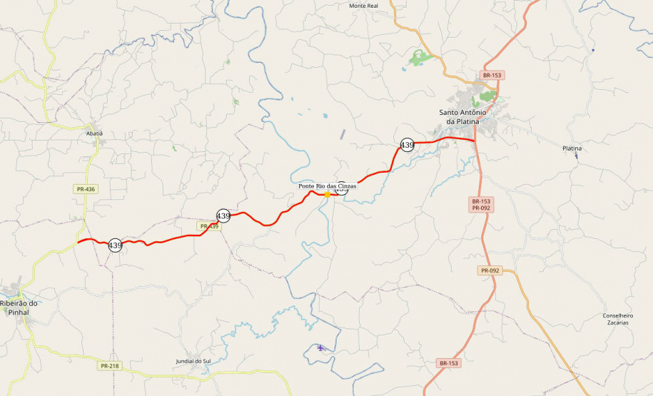 PR-439 reforma Ponte Rio das Cinzas