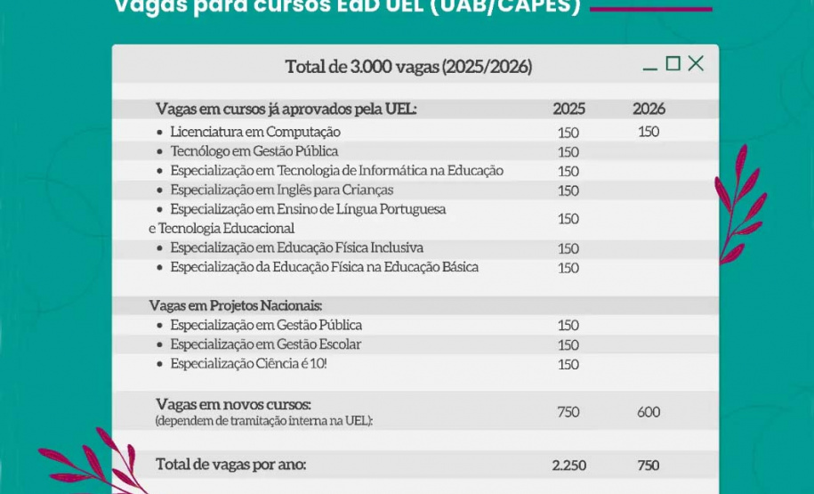 UEL vai abrir 3 mil vagas em cursos de Graduação e Especialização a distância