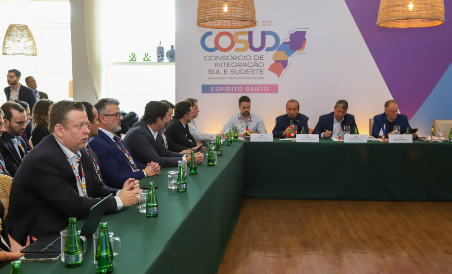 Grupo de Trabalho nesta sexta-feira (9) da 11ª edição do Consórcio de Integração Sul e Sudeste (Cosud), no Espirito Santo.