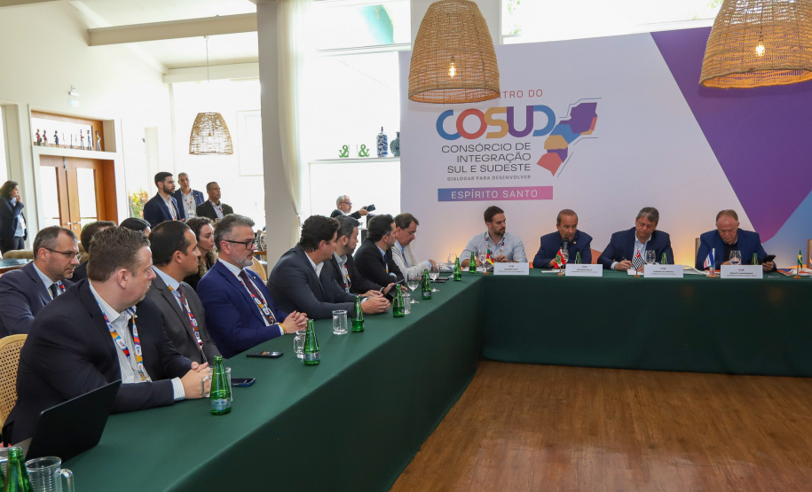 Grupo de Trabalho nesta sexta-feira (9) da 11ª edição do Consórcio de Integração Sul e Sudeste (Cosud), no Espirito Santo.