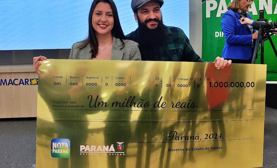 Nota Paraná entrega prêmio de R$ 1 milhão a moradora de Marechal Cândido Rondon