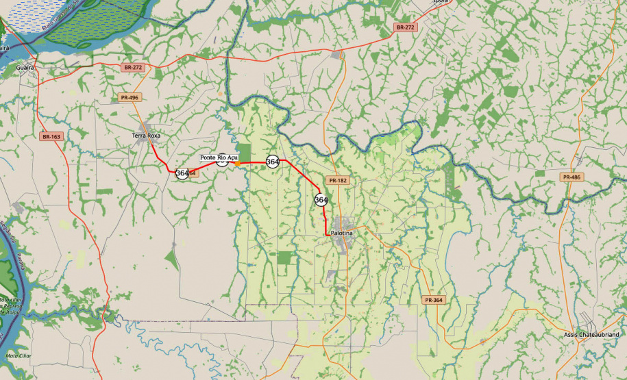 Com investimento de R$ 500 mil, DER/PR reforma ponte em rodovia entre Palotina e Terra Roxa