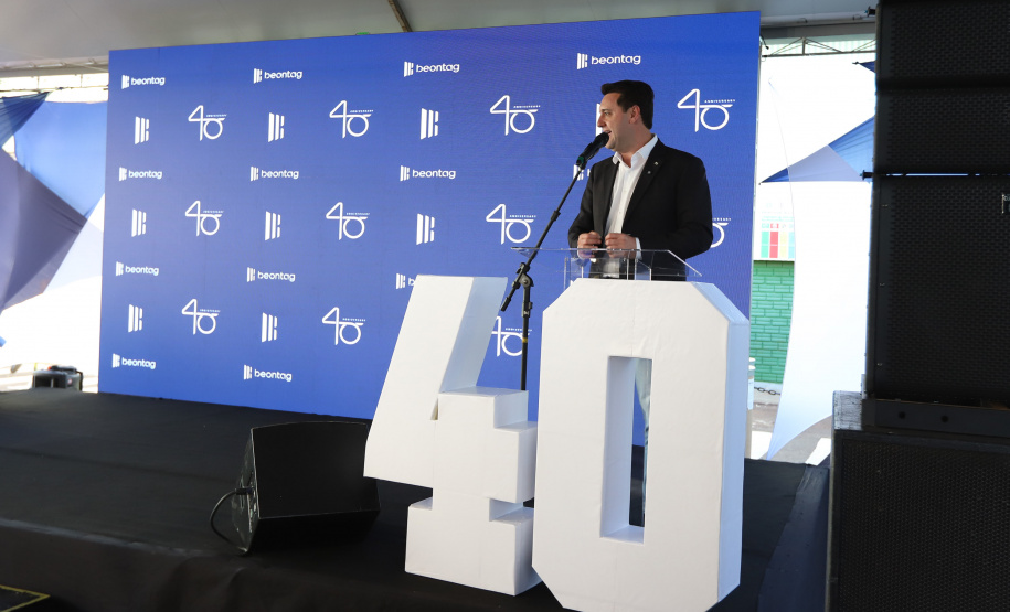 O governador Carlos Massa Ratinho Junior participa nesta sexta-feira (27) de evento de comemoração de 40 anos da Beontag, em Campo Mourão.