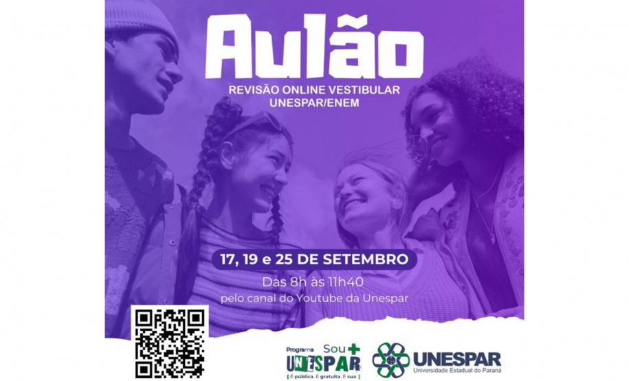 Unespar realiza aulas online para revisão de conteúdos do vestibular 2025