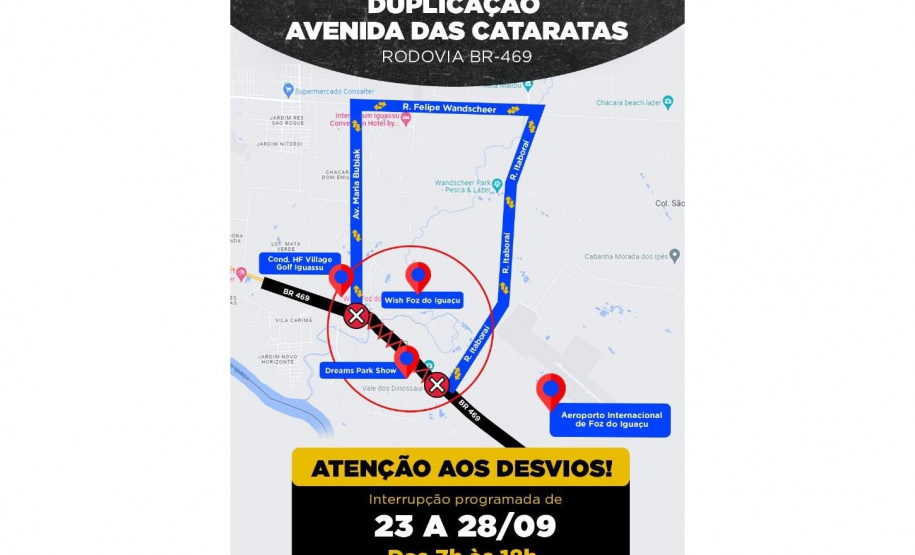 BR-469 interdição 23 a 28 setembro Rodovia das Cataratas terá interdição para lançamento de vigas em ponte e viaduto