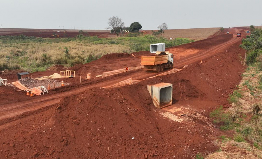 Nova obra do Contorno de Palotina tem alteração de tráfego para construção de viaduto