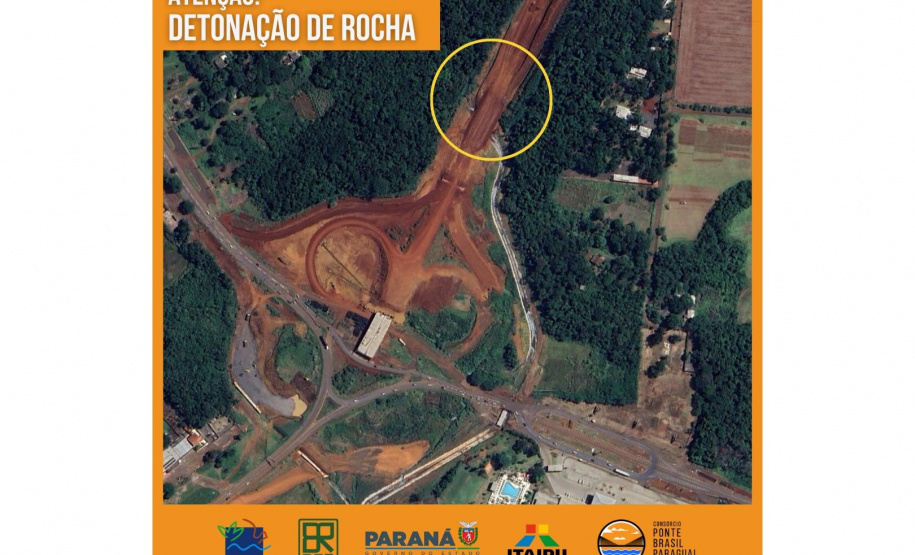 Obra da Perimetral Leste de Foz do Iguaçu terá detonações de rocha esta semana