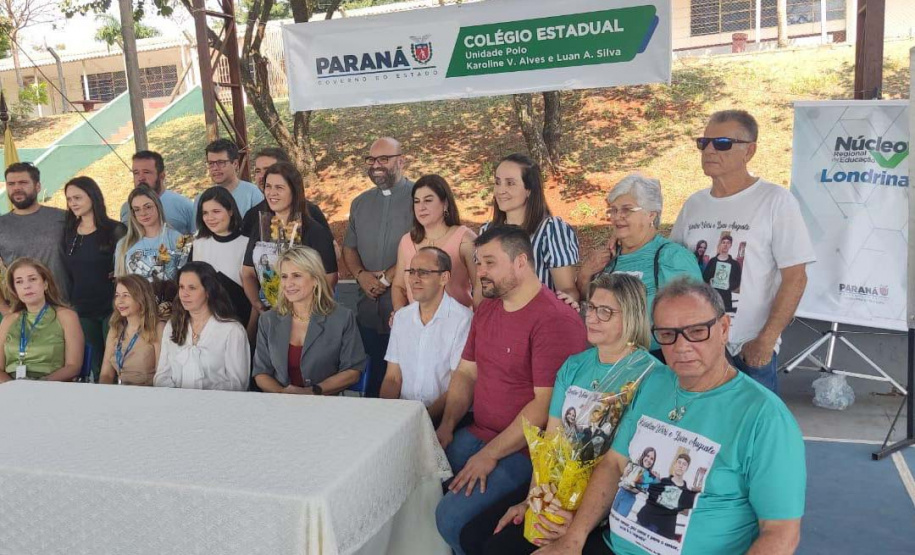 Alunos mortos em Cambé são homenageados com nome de escola estadual em Ibiporã