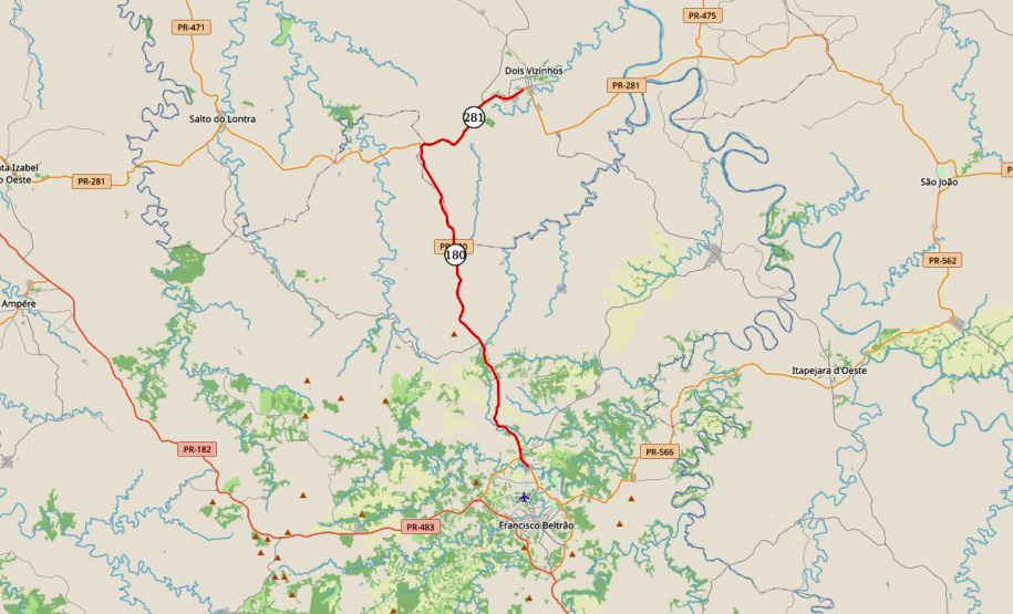 PR-180 e PR-281 Francisco Beltrão a Dois Vizinhos Restauração e ampliação de rodovias entre Dois Vizinhos e Francisco Beltrão é homologada