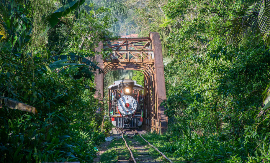 Turismo sobre trilhos: passeios de Natal na locomotiva mais antiga do Paraná já estão à venda