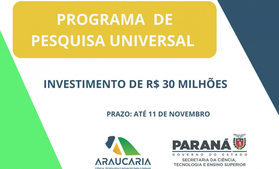 Governo do Estado investe R$ 30 milhões no fortalecimento da produção científica e tecnológica do Paraná