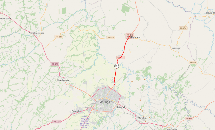DER PR-317 Maringa a Iguaraçu duplicação