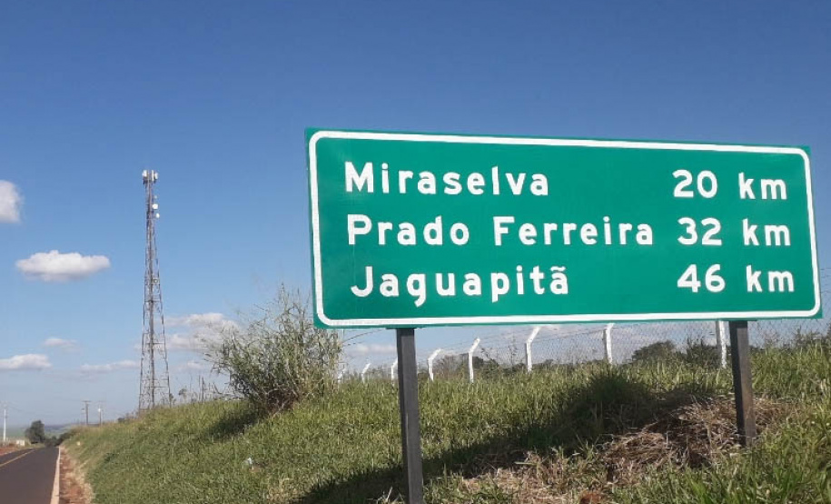 PR-534 Miraselva a Centenário do Sul - proseg Rodovia entre Centenário do Sul e Miraselva recebe serviços de segurança viária