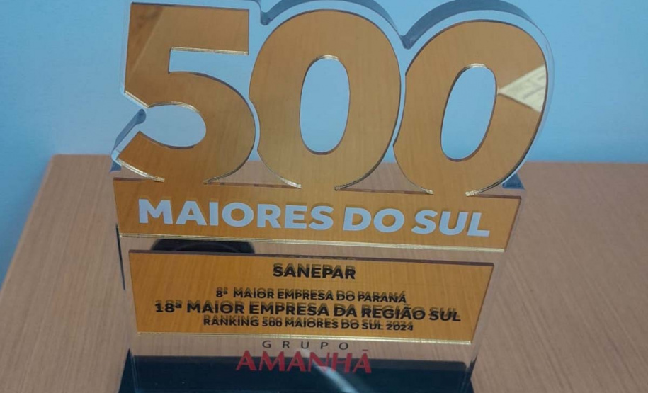 Sanepar é campeã no Setor de Serviços Públicos no Paraná, no ranking da Revista Amanhã