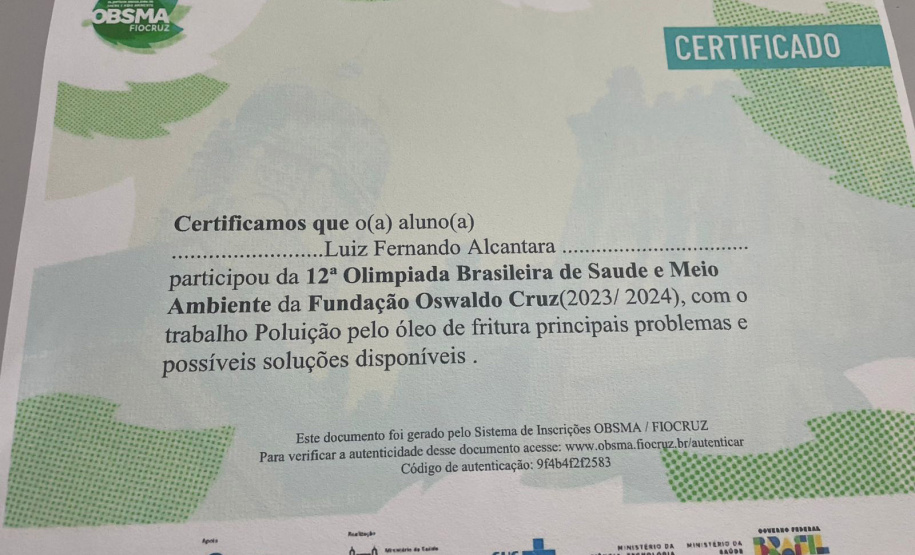 Jovens cientistas: alunos do Noroeste do Paraná conquistam prêmios da Fiocruz