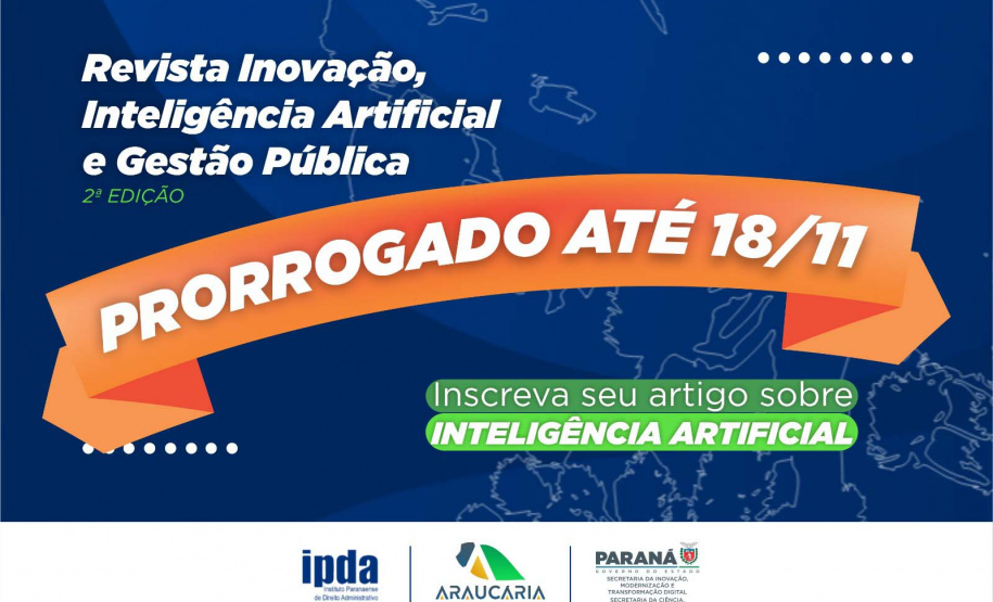 INOVAÇÃO: Submissão de artigos para revista de Inovação, IA e Gestão Pública são prorrogadas até dia 18