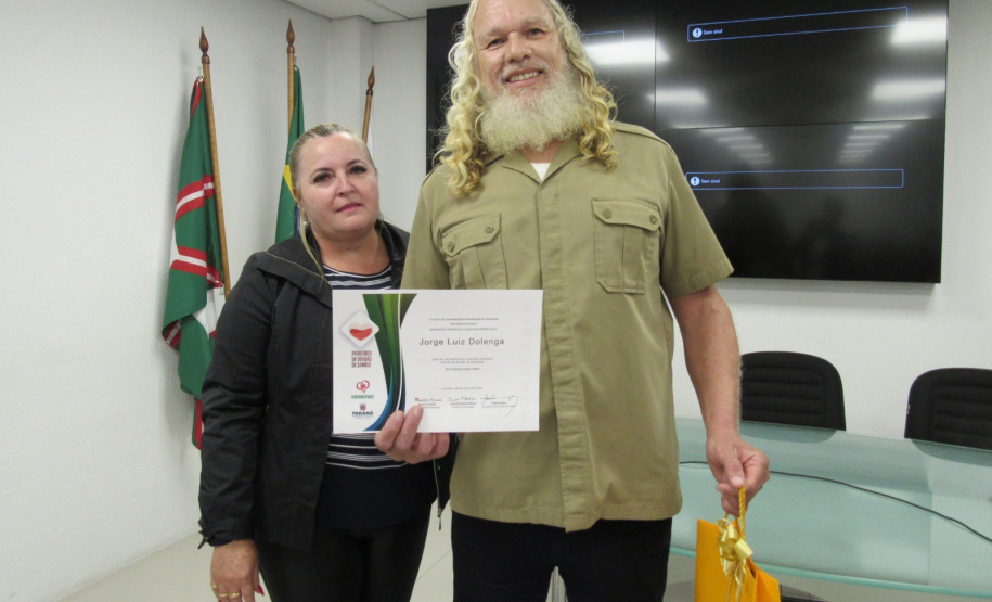 Jorge Luiz Dolenga, doador de plaqueta aférese, em Curitiba, é um dos 1.942.107 doadores cadastrados.