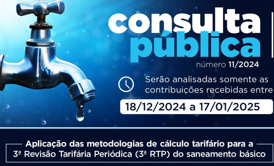 Agepar abre consulta pública apresentando resultados parciais de fatores que compõem a 3ª Revisão Tarifária Periódica do saneamento