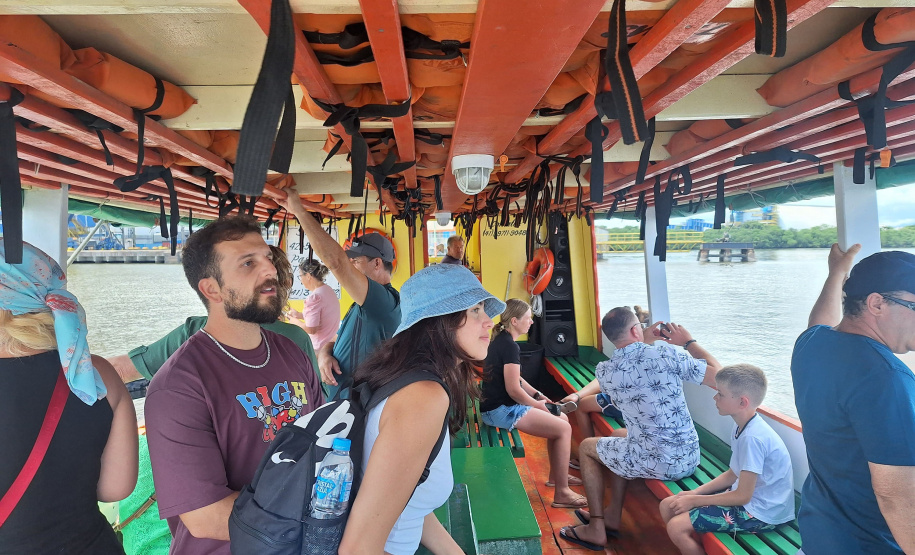 Baía dos Golfinhos: passeio é um dos favoritos dos turistas que descem do navio de cruzeiro em Paranaguá