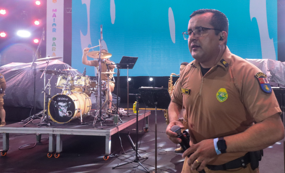 Banda da PMPR estreia no palco principal e anima público em Matinhos Foto: Geraldo Bubniak/AEN