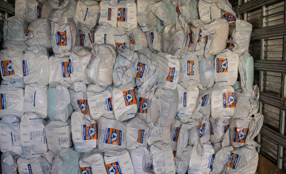 Curitiba, 09 de fevereiro de 2025 - O Governo do Paraná encaminha kits de limpeza e higiene para os munícipios de Morretes e Antonina, afetados pelas chuvas.