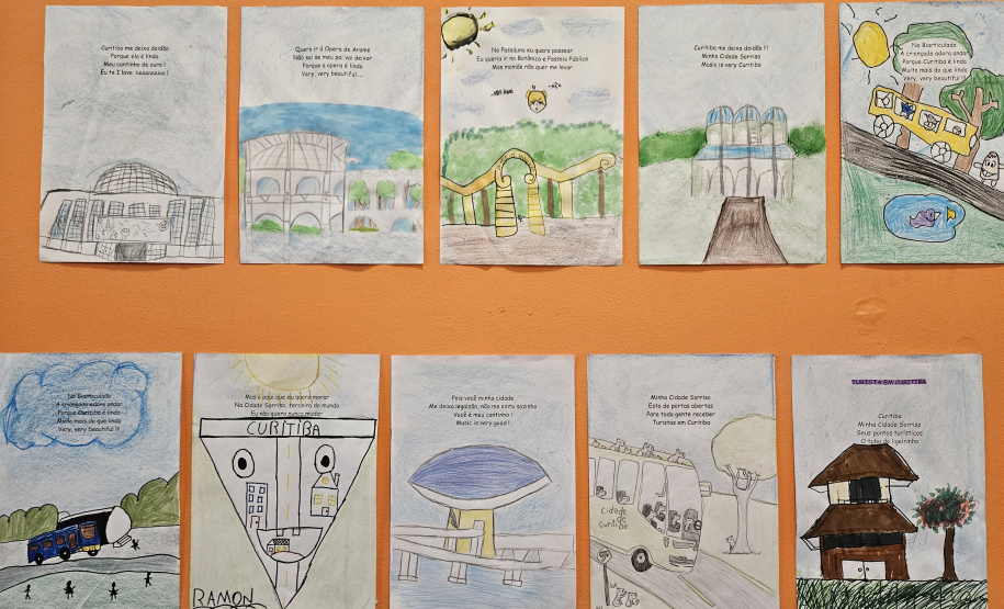 SEEC Estudantes do Centro Juvenil de Artes Plásticas homenageiam Curitiba no aniversário de 332 anos da cidade