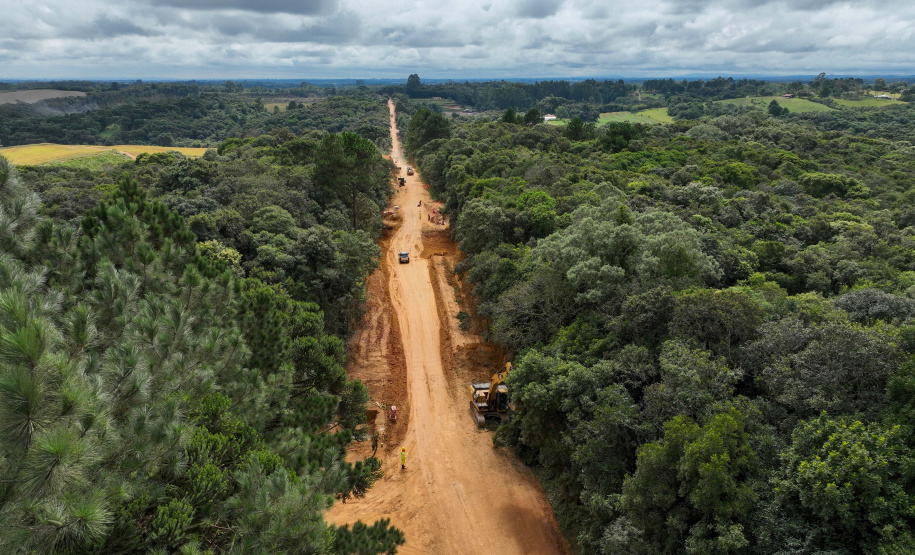 Pavimentação entre Mandirituba e São José dos Pinhais avança com drenagem e terraplenagem