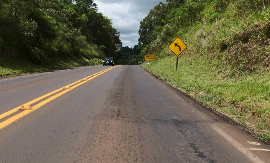 PRC-158 entre Vitorino e Santa Catarina, para ilustrar texto sobre anteprojeto de ampliação da capacidade.