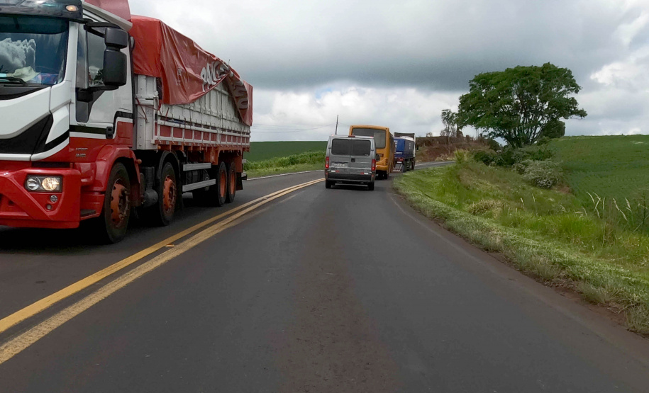 PRC-158 entre Vitorino e Santa Catarina, para ilustrar texto sobre anteprojeto de ampliação da capacidade.