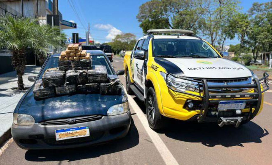 Batalhão da PM apreende 109 quilos de maconha em rodovia de Realeza