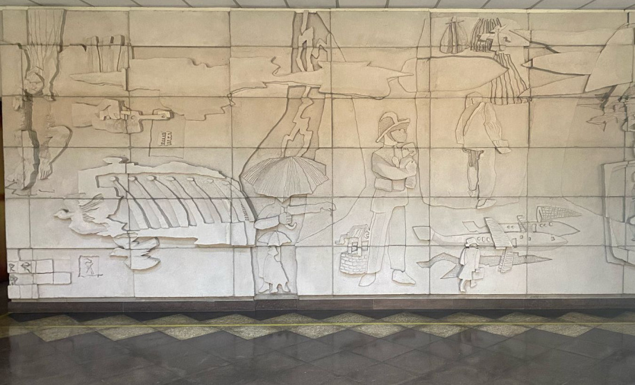 NA SEMANA DE ANIVERSÁRIO DE POTY LAZAROTTO, ARTISTAS QUE EXECUTARAM OBRAS DELE VISITAM MURAL DO SIMEPAR