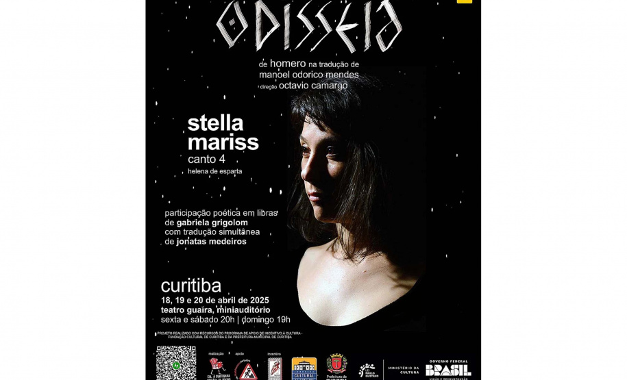 Programa para o feriado: "Odisseia de Homero, canto 4 - Helena de Esparta" chega nesta sexta (18) ao Teatro Guaíra