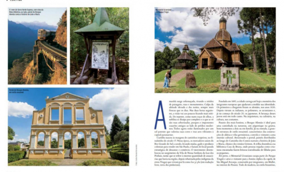 Em março, atrativos do Paraná são destaques em publicações turísticas no Brasil e Exterior