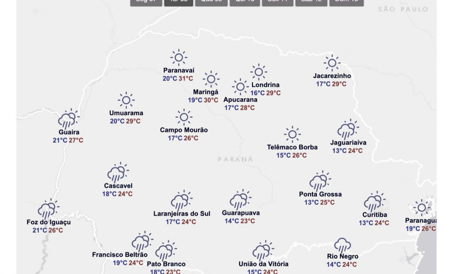 25 cidades registraram a menor temperatura do ano no sábado, domingo e nesta segunda-feira