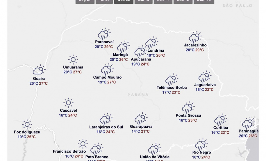 25 cidades registraram a menor temperatura do ano no sábado, domingo e nesta segunda-feira