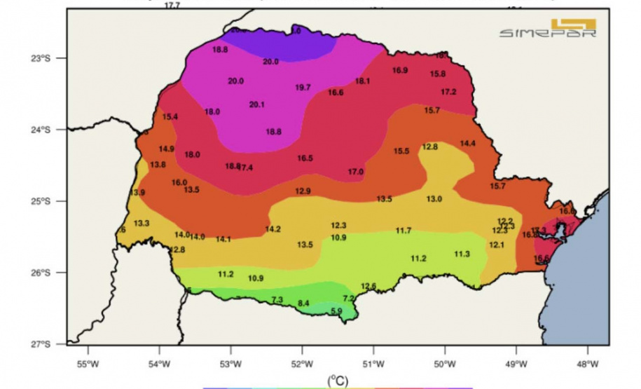 25 cidades registraram a menor temperatura do ano no sábado, domingo e nesta segunda-feira