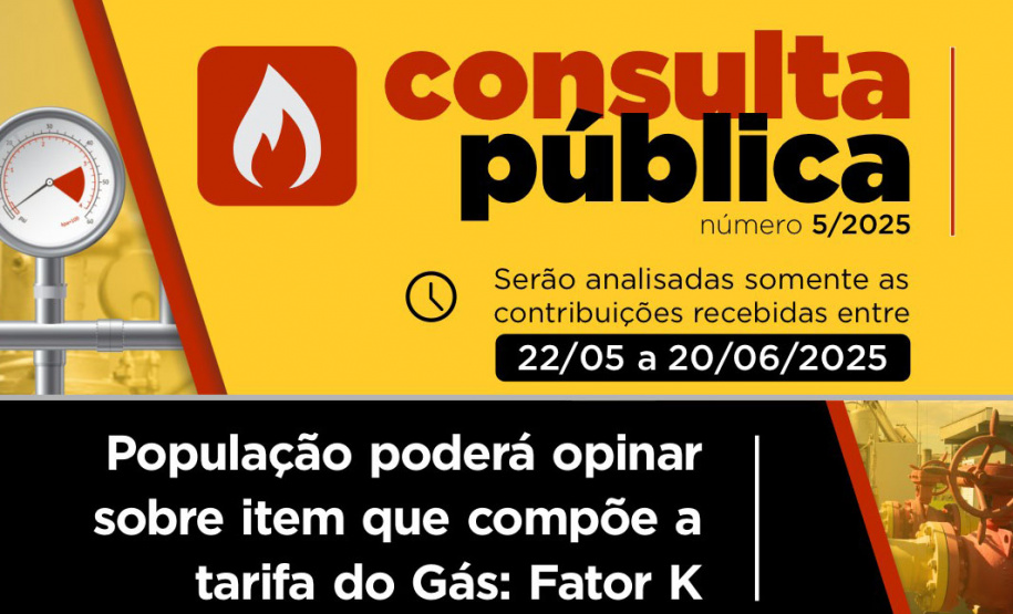 Agepar abre consulta pública para a população opinar sobre item que compõe a tarifa da Gás