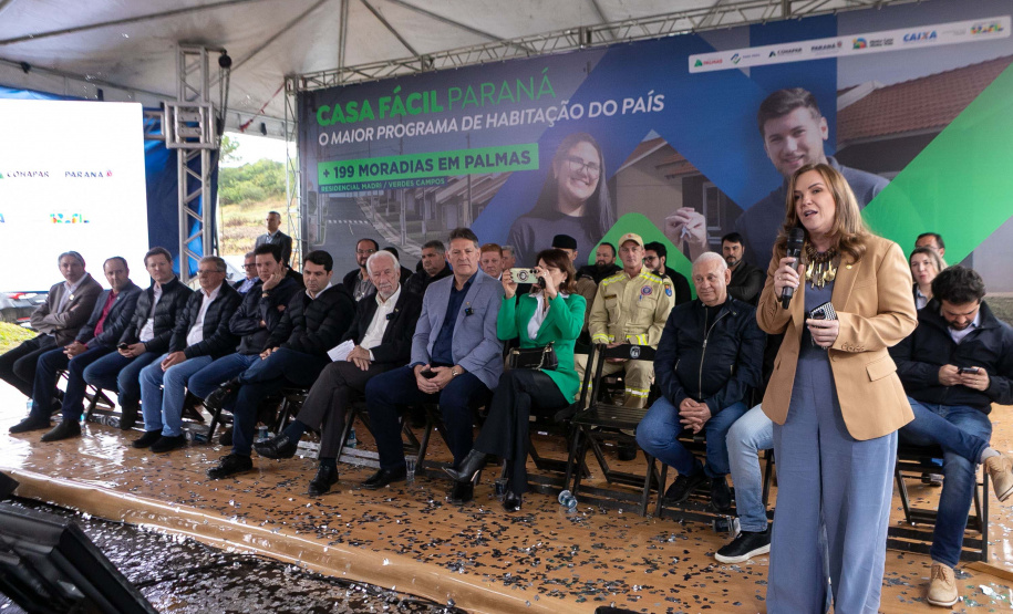 Palmas, 22 de maio de 2025 - O vice-governador Darci Piana participa da inauguração do Residencial Verdes Campos. São 199 casas, sendo todas as unidades subsidiadas pelo Governo do Estado, por meio do Casa Fácil Paraná.