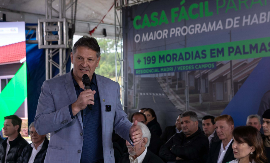Palmas, 22 de maio de 2025 - O vice-governador Darci Piana participa da inauguração do Residencial Verdes Campos. São 199 casas, sendo todas as unidades subsidiadas pelo Governo do Estado, por meio do Casa Fácil Paraná.